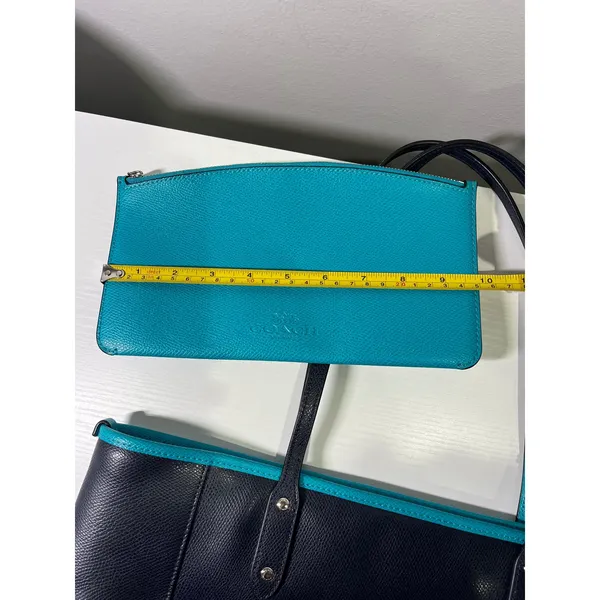 Coach Ava Tote Midnight Atlantic Crossgrain Leather Bag‎ F55469 with Pouch - Image 2