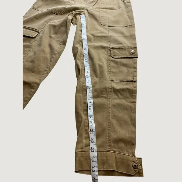 Knox Rose Women Tan Khaki Utility Cargo Pants High Rise Straight Leg Size Small - Image 5