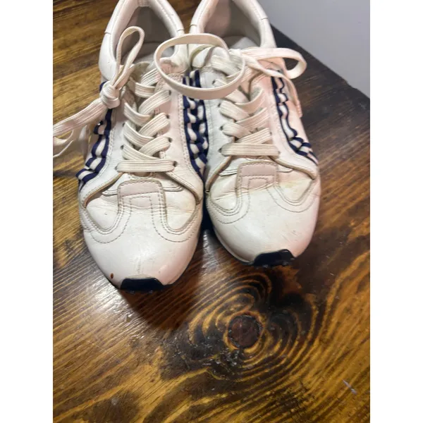 Tory Burch White And Blue‎ Sneakers Size 8 - Image 3