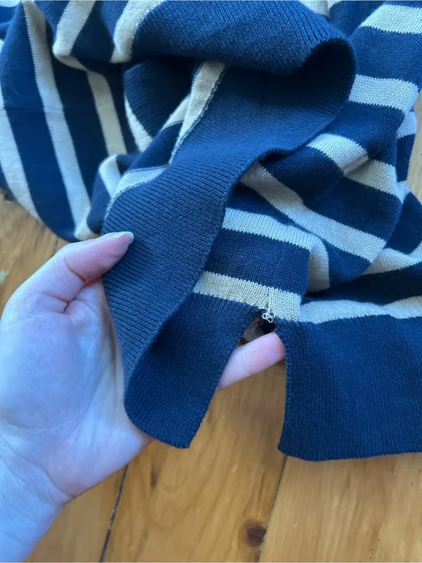 Pact Classic Fine Knit Shell medium Encinitas Stripe Midnight organic cotton - Image 6