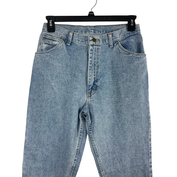VTG Wrangler Med Wash High Waist Mom Jeans 90s 12 X 34 - Image 9