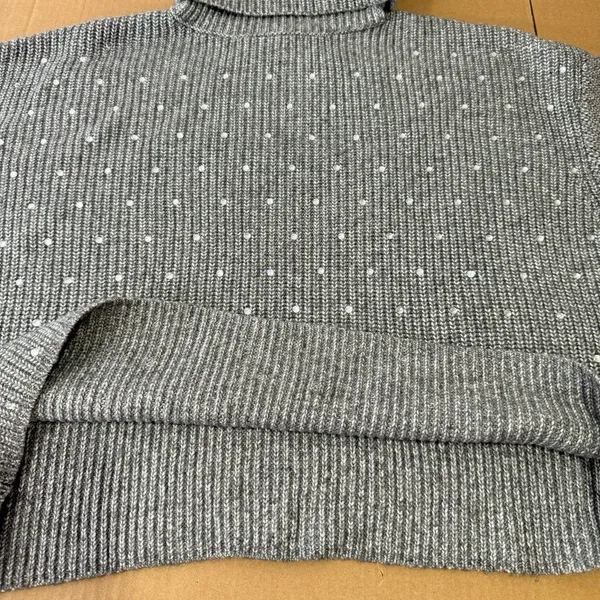 NWT Steve Madden Rhinestoned Astro Sweater Oversized Turtle Neck‎ Knit Sweater - Image 7