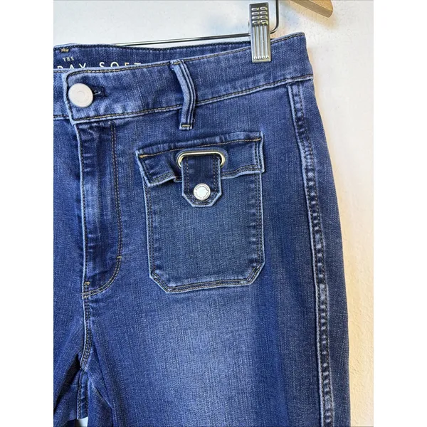 White House Black Market Novelty Pocket Boot Crop Jeans 12 bohemian y2k retro - Image 3