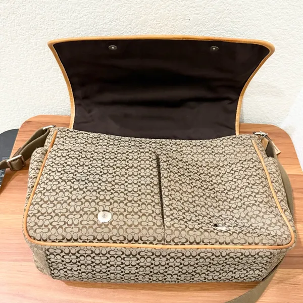 Vintage Y2K COACH F77004 Brown Signature Hudson Commuter Messenger Laptop Bag - Image 6