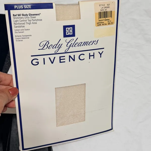 Vintage Christian Dior, Givenchy Pantyhose Lot 3 Pairs Black Dot Lace Shimmer‎ - Image 4