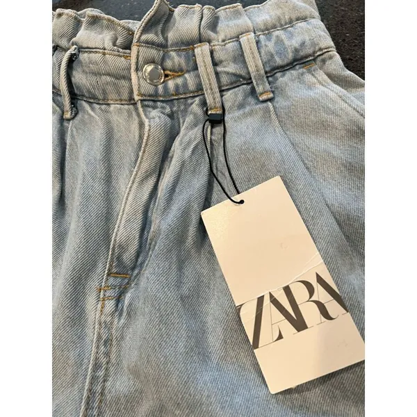 Zara Paperbag High waist Jean Shorts size XS - Image 10