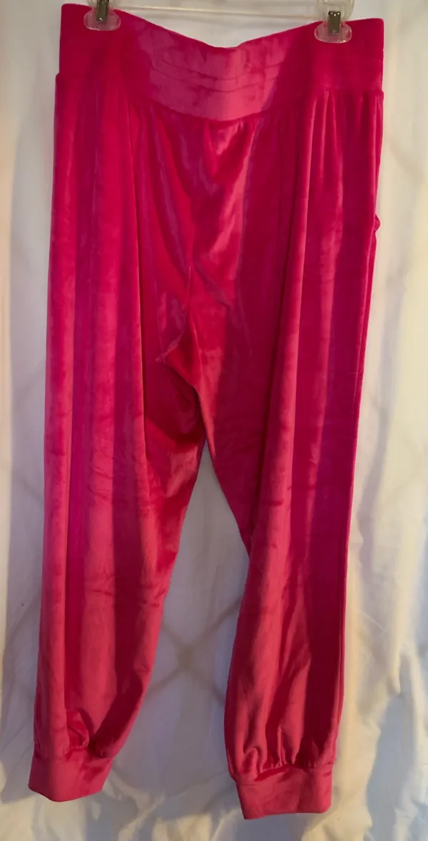 Hot Pink Velour Victoria’s Secret Joggers Sz L - Image 2