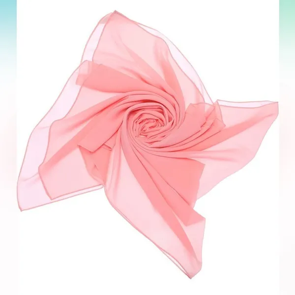 NEW Shawl Chiffon Bridal Evening Soft Wrap Scarf PINK 28x68” - Image 3
