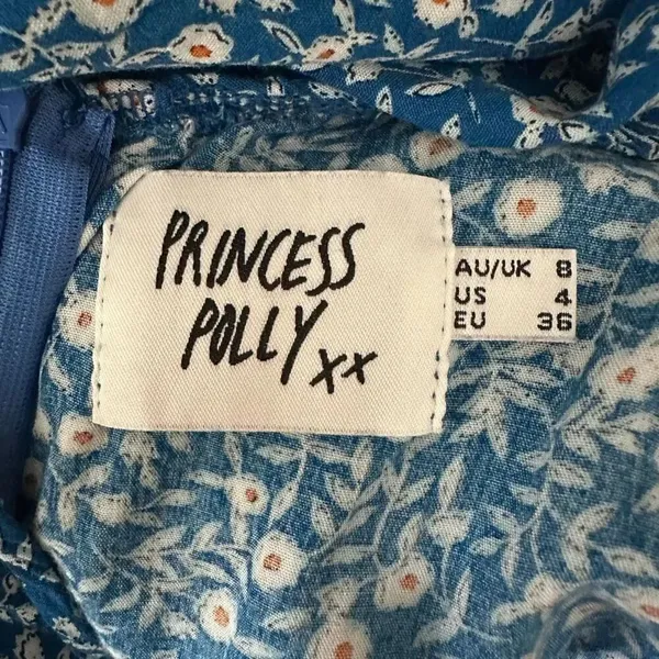 Princess Polly Georgia Midi Dress Navy Lower Impact Size 4 - Image 4