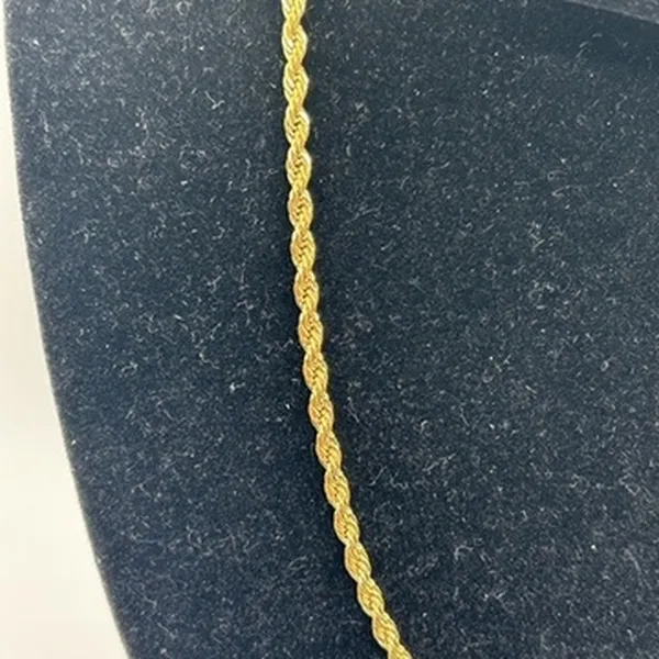 Mens Rope Chain 3mm 20 Inch Real Gold Bold Miami Plated Street Solid New - Image 3