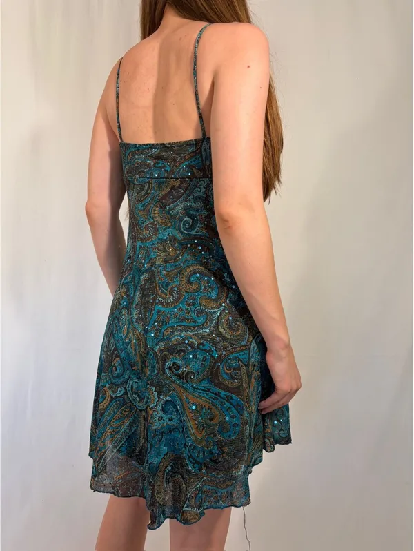 Fairy Boho Sparkly Paisley My Michelle Y2K Vintage Dress - Image 2
