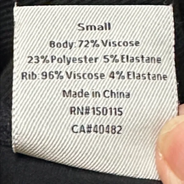 Varley Double Soft Black Masie Longline Sweat Shirt size S - Image 3