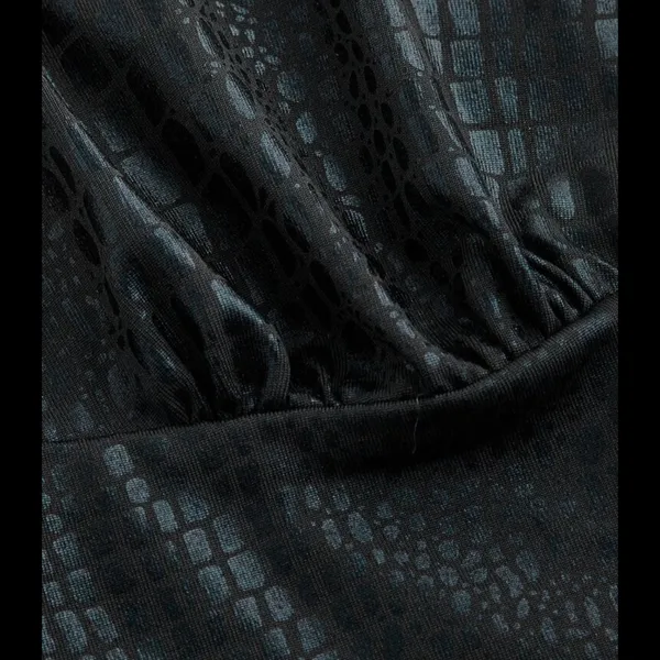 Crocodile Embossed Backless PU Halter Top Size Lg NWT Black - Image 4