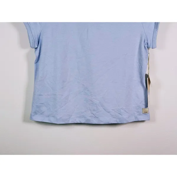 NWT Vuori Halo Baby Tee Womens Large Soft Sky Heather Blue Athletic Gym Lounge - Image 9