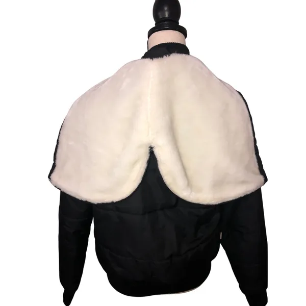 Matix Black Quilted Puffer Jacket Hooded Size M Streetwear Skater Punk Goth Y2K - Image 5