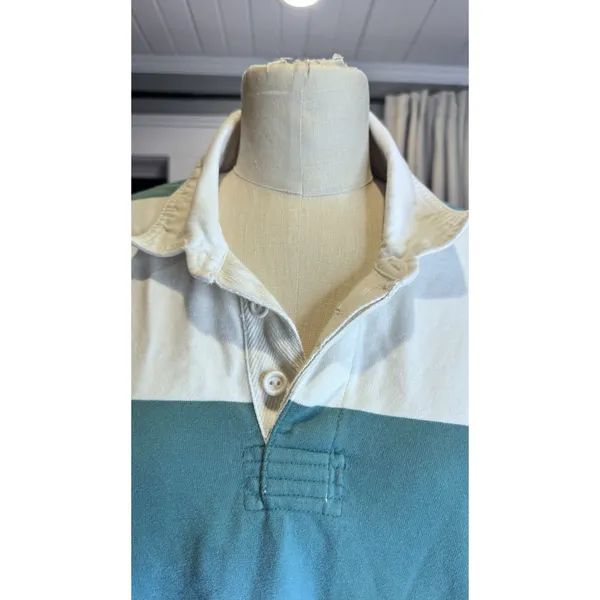 Abercrombie & Fitch Cropped Rugby Polo Women’s X Small Oversized Green And White - Image 2