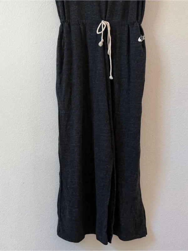 Nike Charcoal Wide-Leg Knit Tank Jumpsuit with Drawstring XXL NWT - Image 4