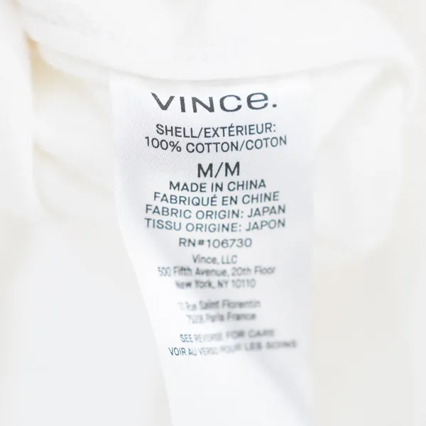 Vince Women's Cotton Cropped Casual Belted Blazer Jacket White Medium - Image 3
