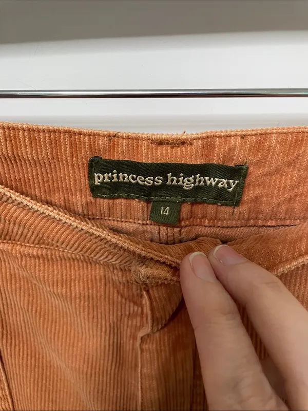 Princess Highway Rustic Orange Corduroy High Waisted Wide Leg Pants 14 - Image 5