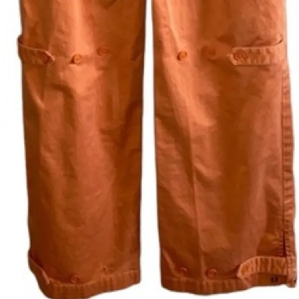 Vintage GAP Stretch Orange Wide Leg Cargo Pants Y2K‎ Utility 90s Size 4 - Image 4