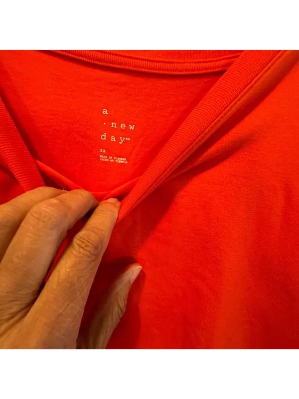 A New Day Size 3XL Pull Over Casual Short Sleeve Tunic T-Shirt Orange - Image 6