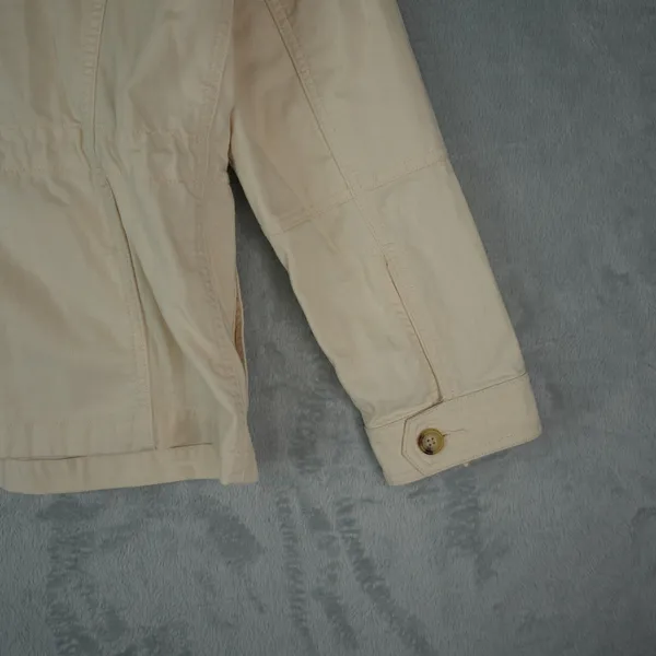 Lauren Ralph Lauren Jacket Womens XL Beige Herringbone Military Utility‎ Cotton - Image 15