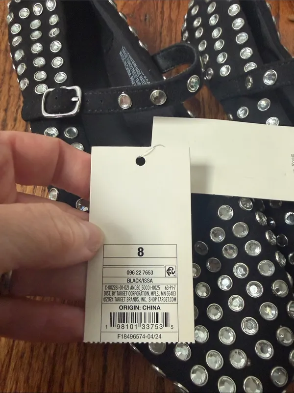a new day Black Studded Mary Jane Flats size 8 New - Image 3