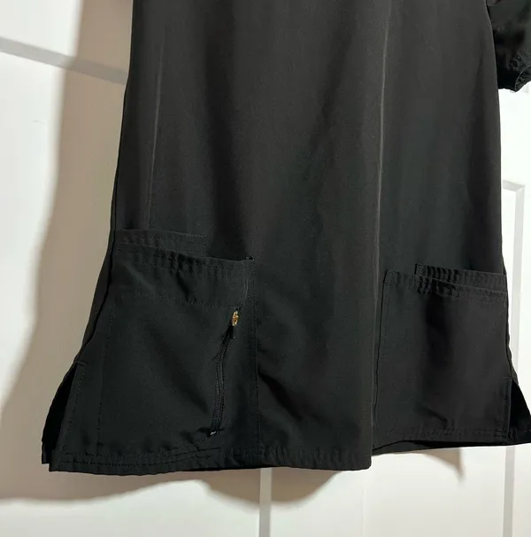 Women’s medium black scrubs medical top - Image 3