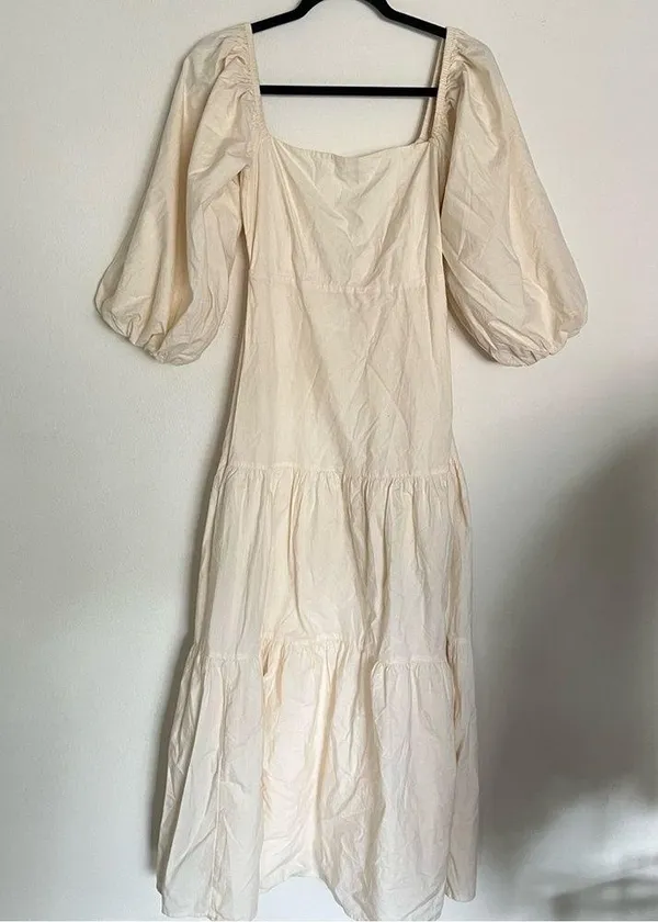 Anthropologie Cream Maxi Dress - Image 5