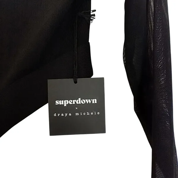 NWT Revolve Superdown Hit the Club Black Bodycon Mini Dress SM Draya - Image 4