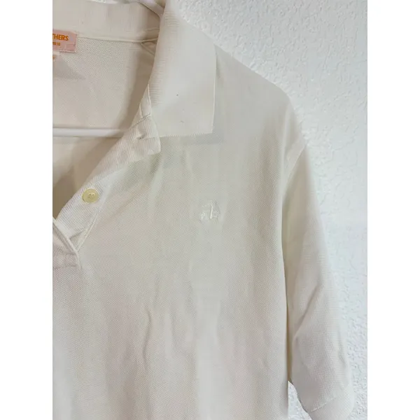 Brooks Brothers Vintage Polo Shirt Womens Size Medium White Logo USA - Image 2