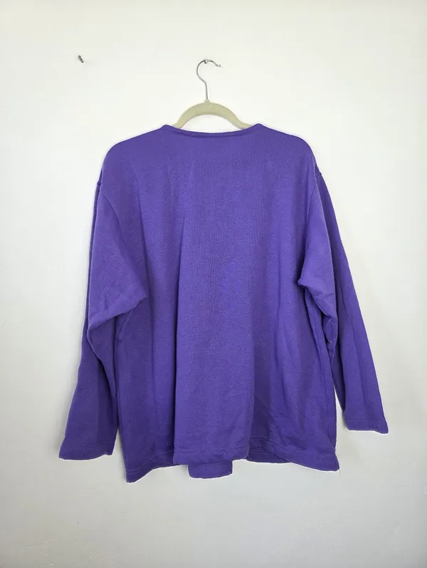 Vintage 80s 90s Blair Henley Top Purple Women Plus 3X Size Grannycore Retro - Image 5