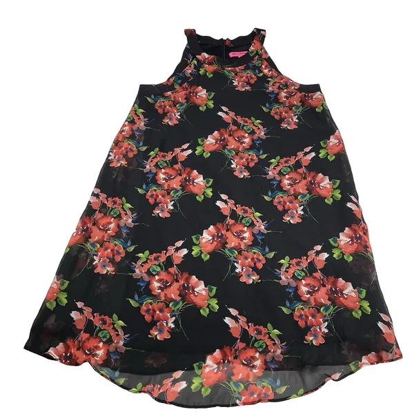 Betsey Johnson Halter Dress Floral Size 8 Flowers Flowy Lined Y2K‎ Romantic - Image 8