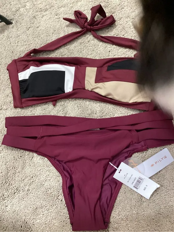 New. PQ & Becca color block bikini. Small. Retails $159 - Image 6