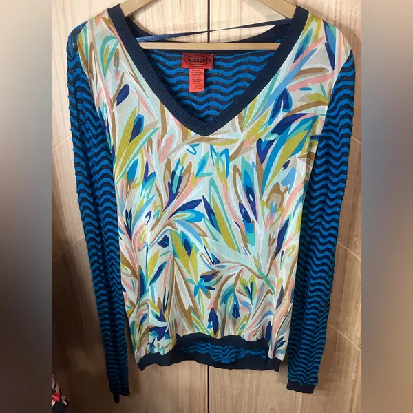 Missoni Multicolor V-Neck Blouse - Image 5