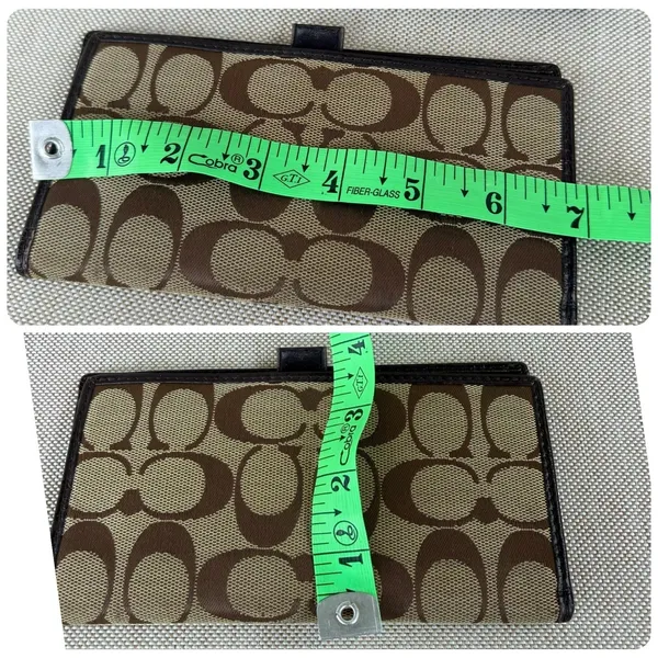 Coach Ashley Signature Jacquard Trifold‎ Wallet W/Checkbook Insert Y2K Vintage - Image 12