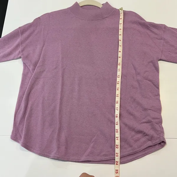 Madewell NEW Ashbury Mock Neck Pullover Sweater Long Sleeve Purple Small - Image 9