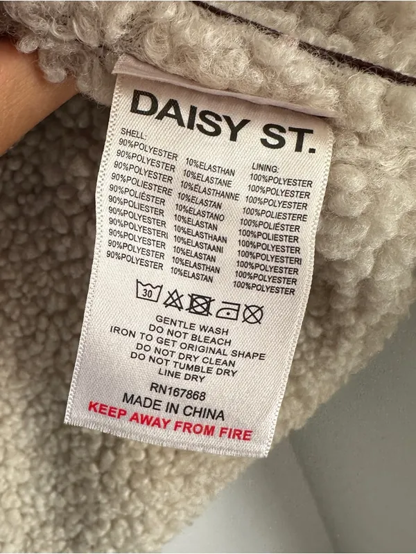 Anthro Daisy Street Borg Shearling Seam Detail Jacket - Image 8