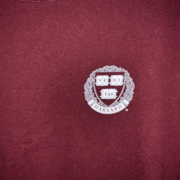 Champion Harvard University Long Sleeve Maroon Cotton Crewneck Tee Shirt XL - Image 4