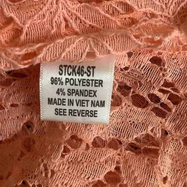 Impulsive Size Large Peach Cover Up Knitted 3 Button Closure Long Sleeve. New - Image 6