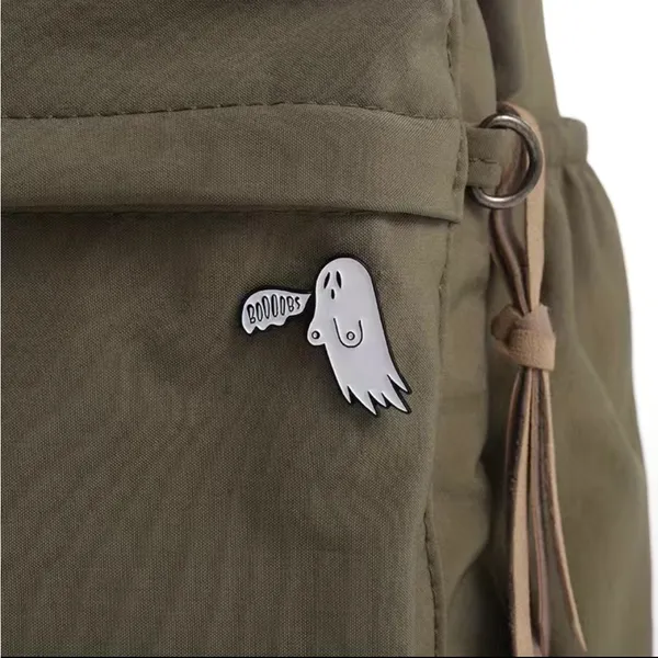 1pc‎ Ghost White Enamel Pin, Brooch Lapel Badge Cartoon Gothic Zinc Alloy Funky - Image 7