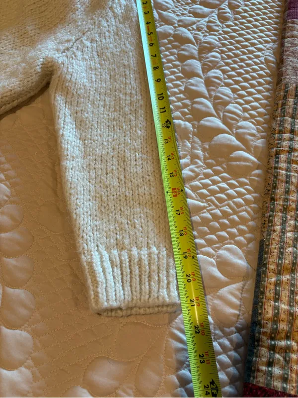 Zara chunky knit mock-neck sweater cream women’s S - Image 10