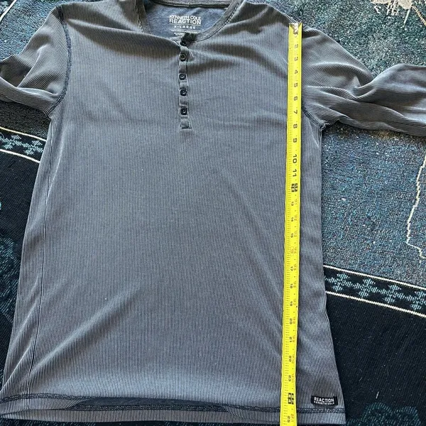 Kenneth Cole Reaction Gray Long Sleeve Tee 1/4 Button SZ XL Relaxed Loose Fit - Image 11
