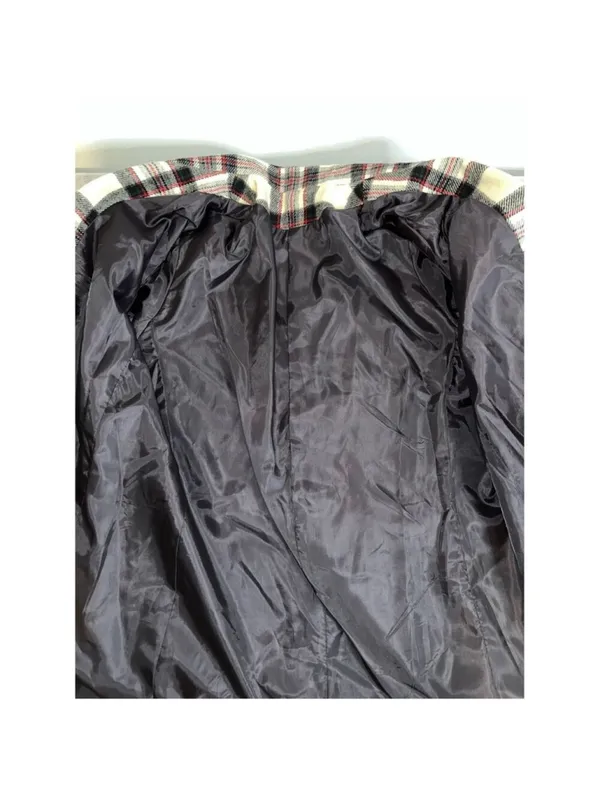 Women’s Cream Plaid Wool Blazer Single Button XL Red - Image 7