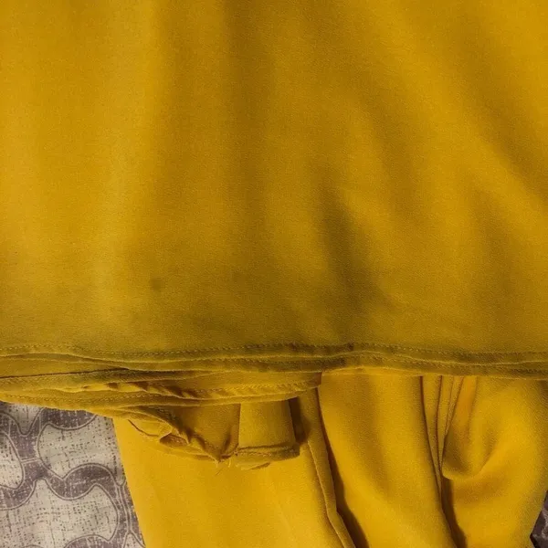 Lovers + Friends Women’s Yellow Strapless Ruffle High Slit in Front Jeadora Gown - Image 16