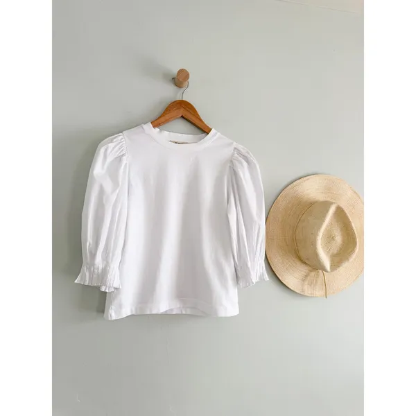 Madewell | NWT Puff-Sleeve Knit Top White | Sz‎ XS - Image 2