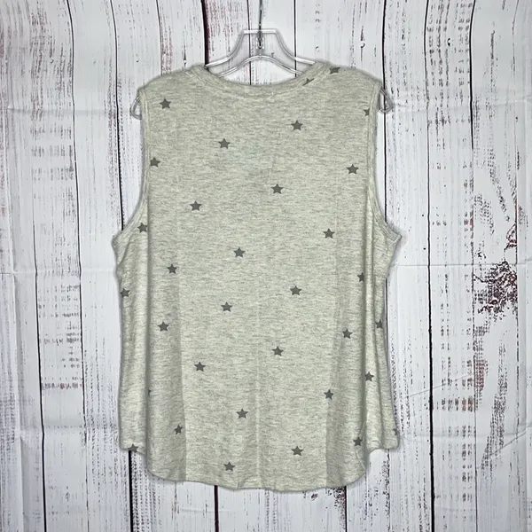Star + Skye NWT Size 1X Gray Star Print 2 Pc. Pajama Set - Tank & Jogger Pants - Image 3