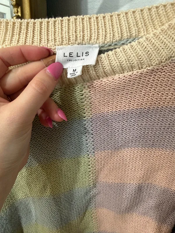Malibu Skyye Cropped Pastel Sweater Multiple Size M - Image 3