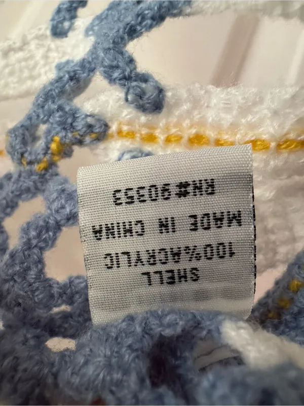 NWT Rebellion Daisy Crochet Tank Top Blue White Floral Boho Festival Y2K Size S - Image 9