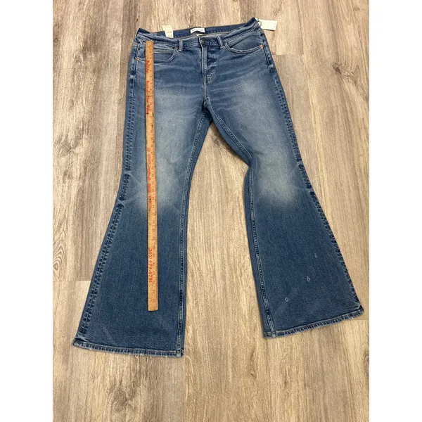 American Eagle AE77 Womens Low-Rise Flare Jeans‎ Medium Wash Distressed Size 14 Regular NWT - Image 8